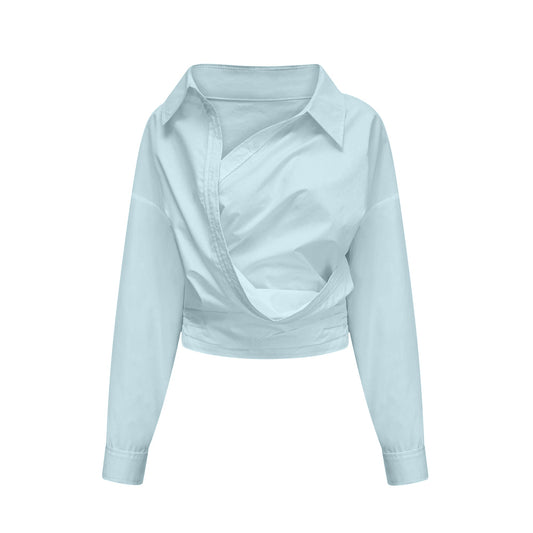 Azalie Blue Asymmetrical Shirt