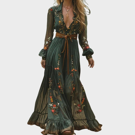 Felicia Boho Embroidered Maxi Dress