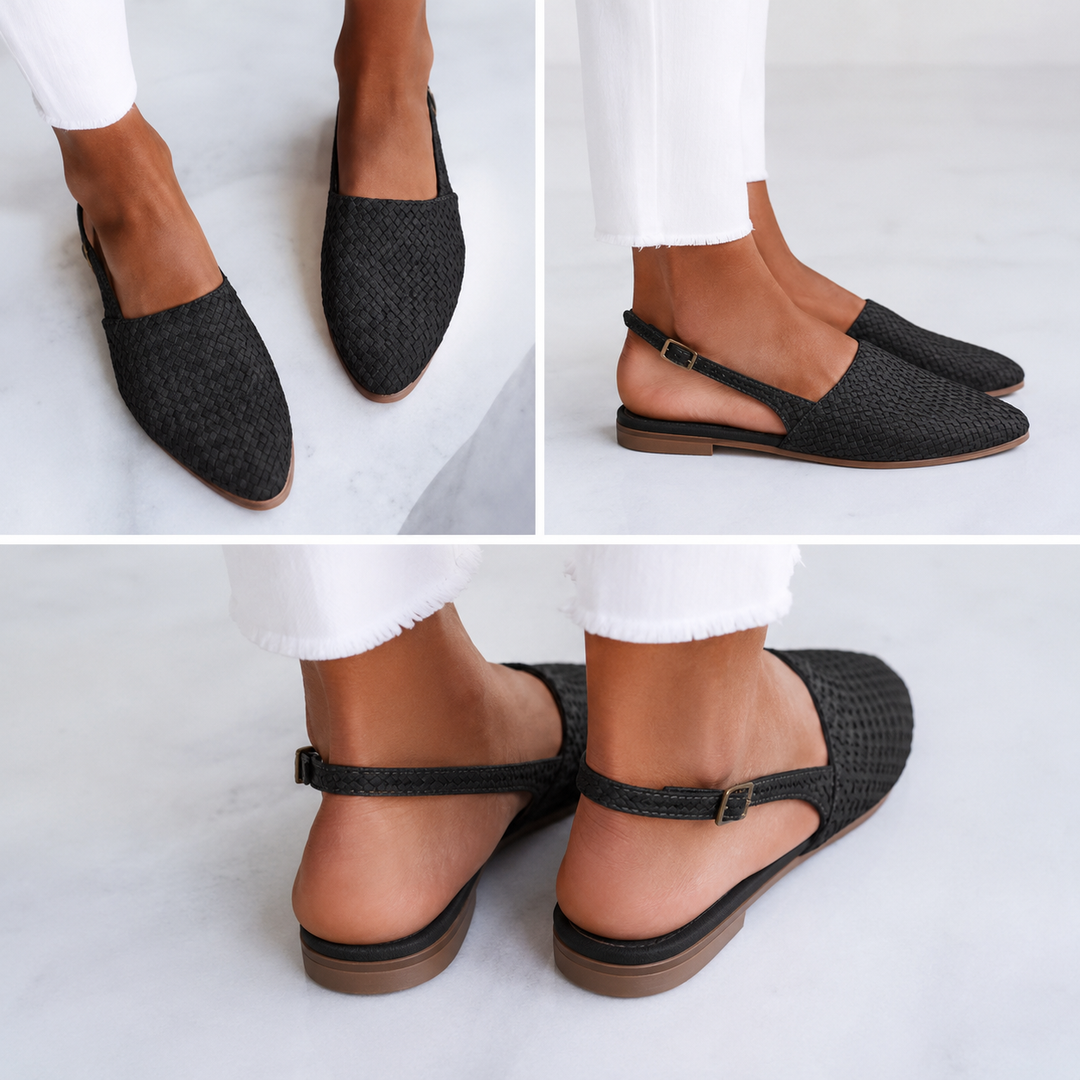 Rose Woven Slingback Loafers