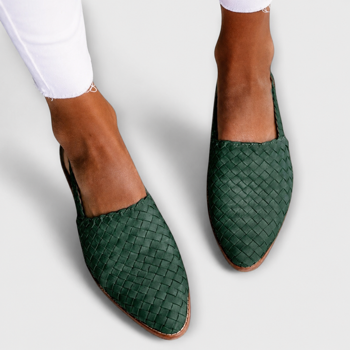 Rose Woven Slingback Loafers