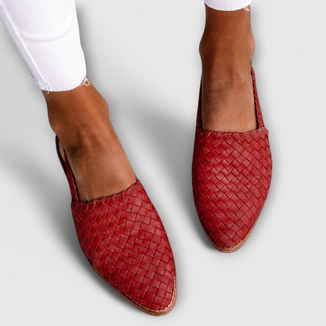 Rose Woven Slingback Loafers