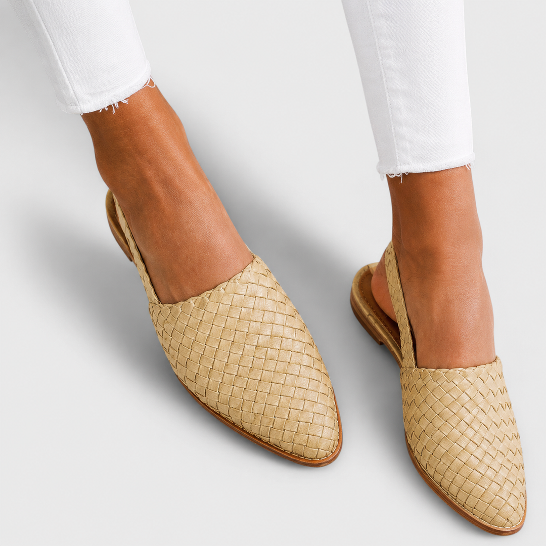 Rose Woven Slingback Loafers