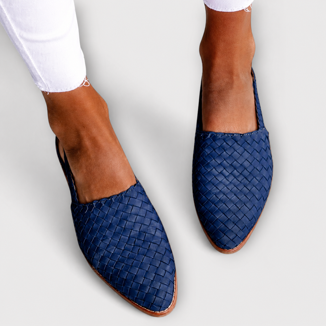 Rose Woven Slingback Loafers