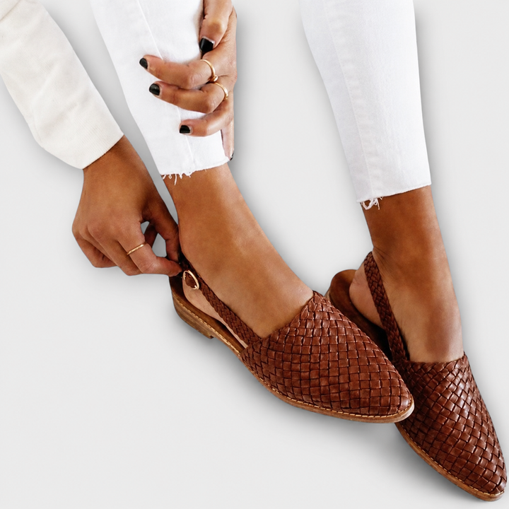 Rose Woven Slingback Loafers