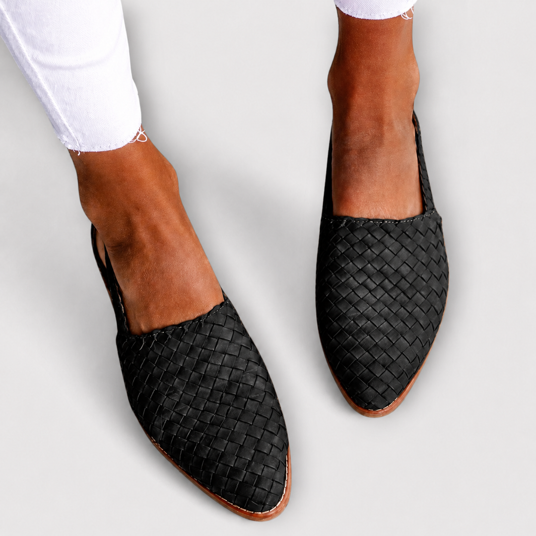 Rose Woven Slingback Loafers