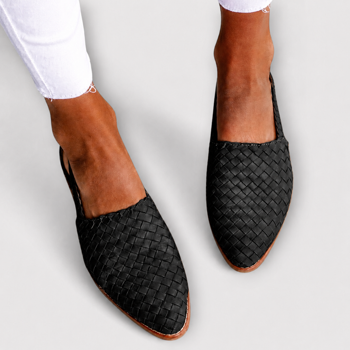 Rose Woven Slingback Loafers