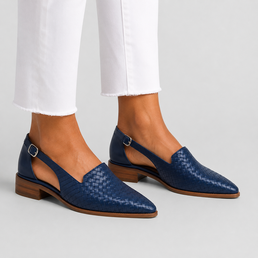 Rose Woven Slingback Loafers