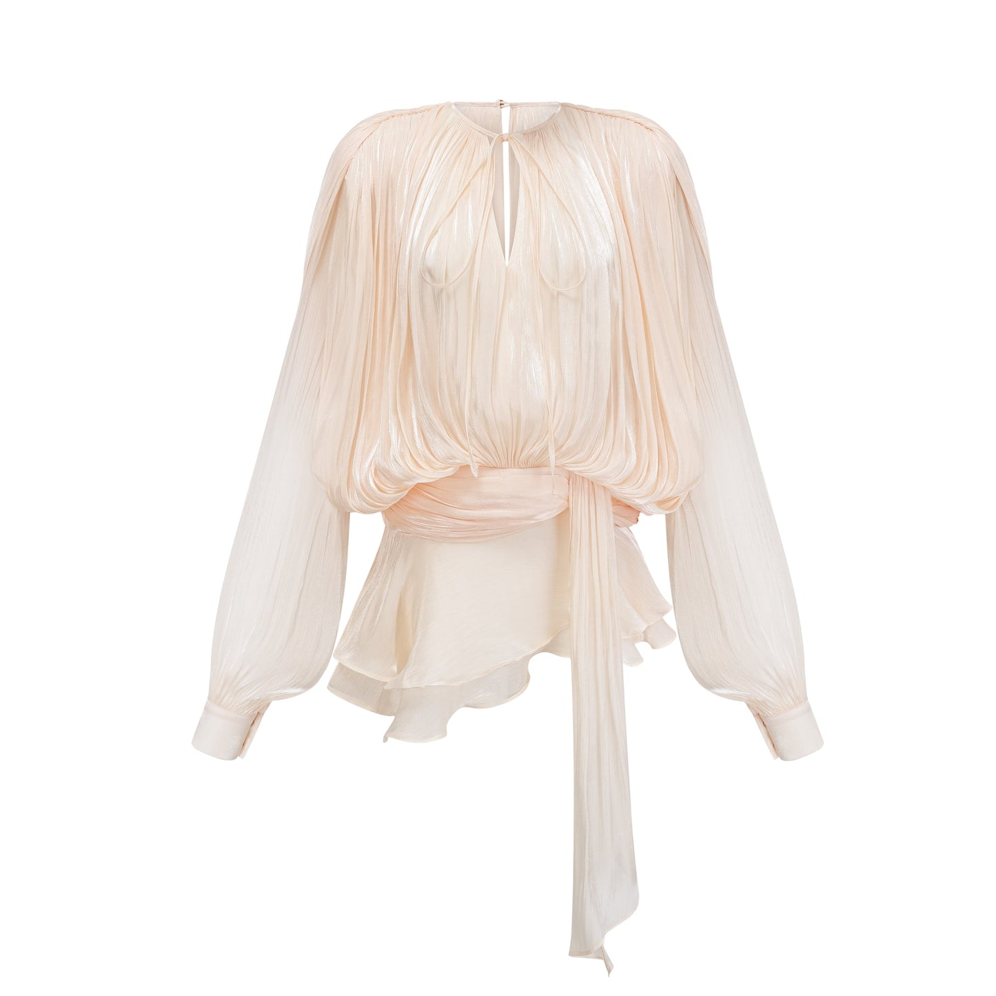 Isabel  Neutral Ruffled Mini Dress