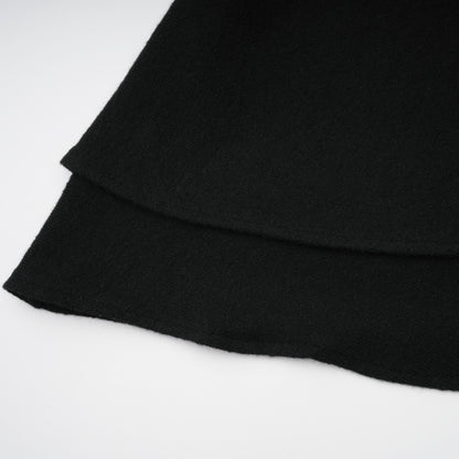 Filomena Black Layered Asymmetrical Knit Cape Top