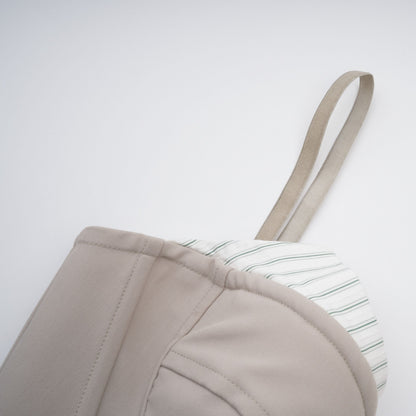 Virág Grey Stripe Panel Corset Top