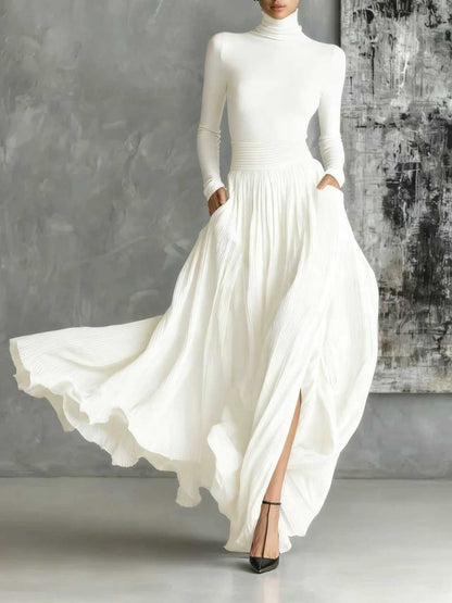 Caroline - Set Turtleneck with Pleated Skirt