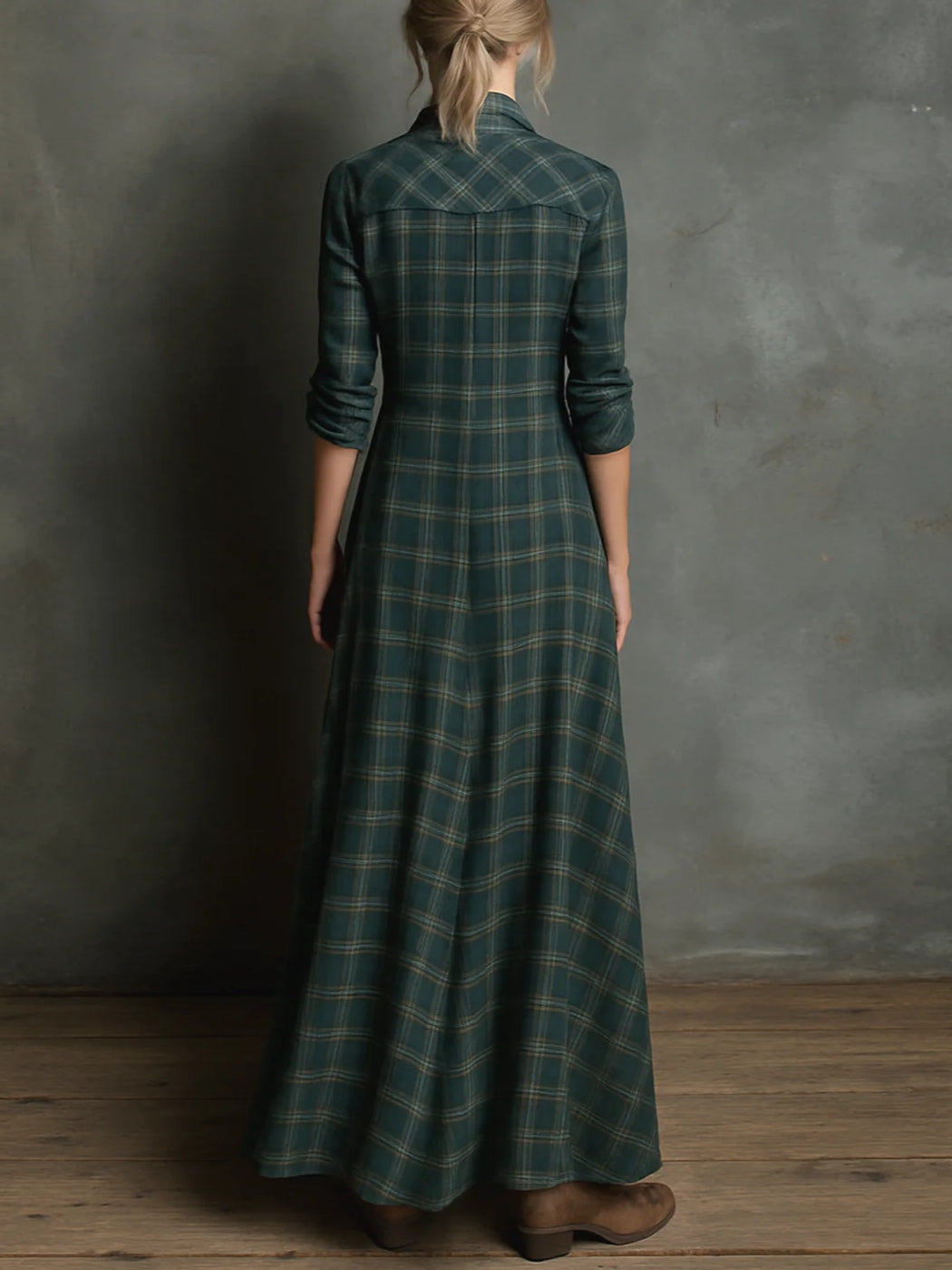 Jenny Plaid Long Dress
