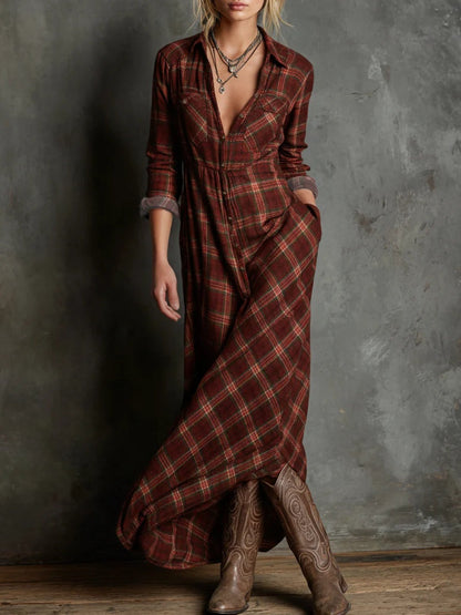 Jenny Plaid Long Dress
