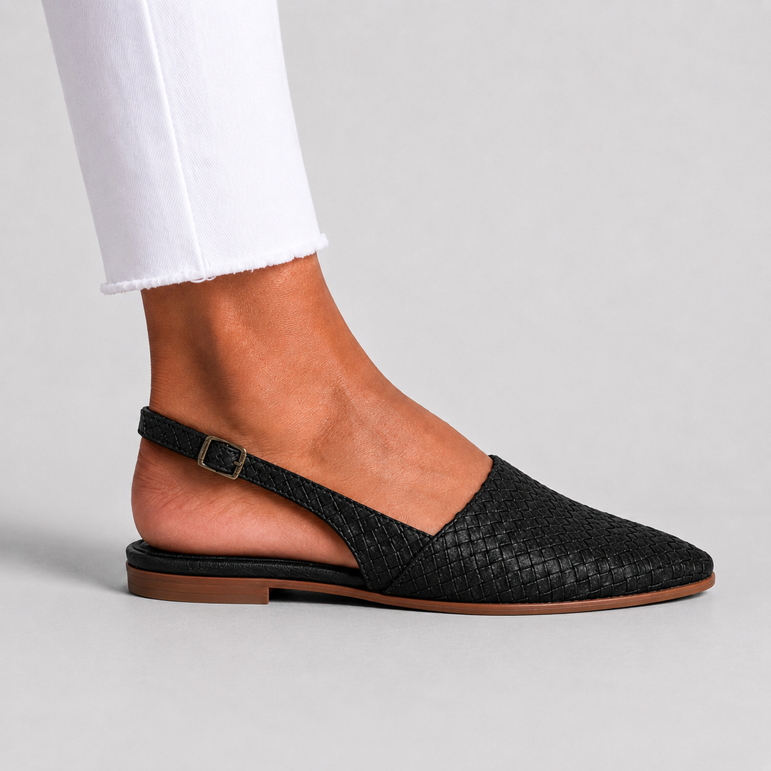 Rose Woven Slingback Loafers