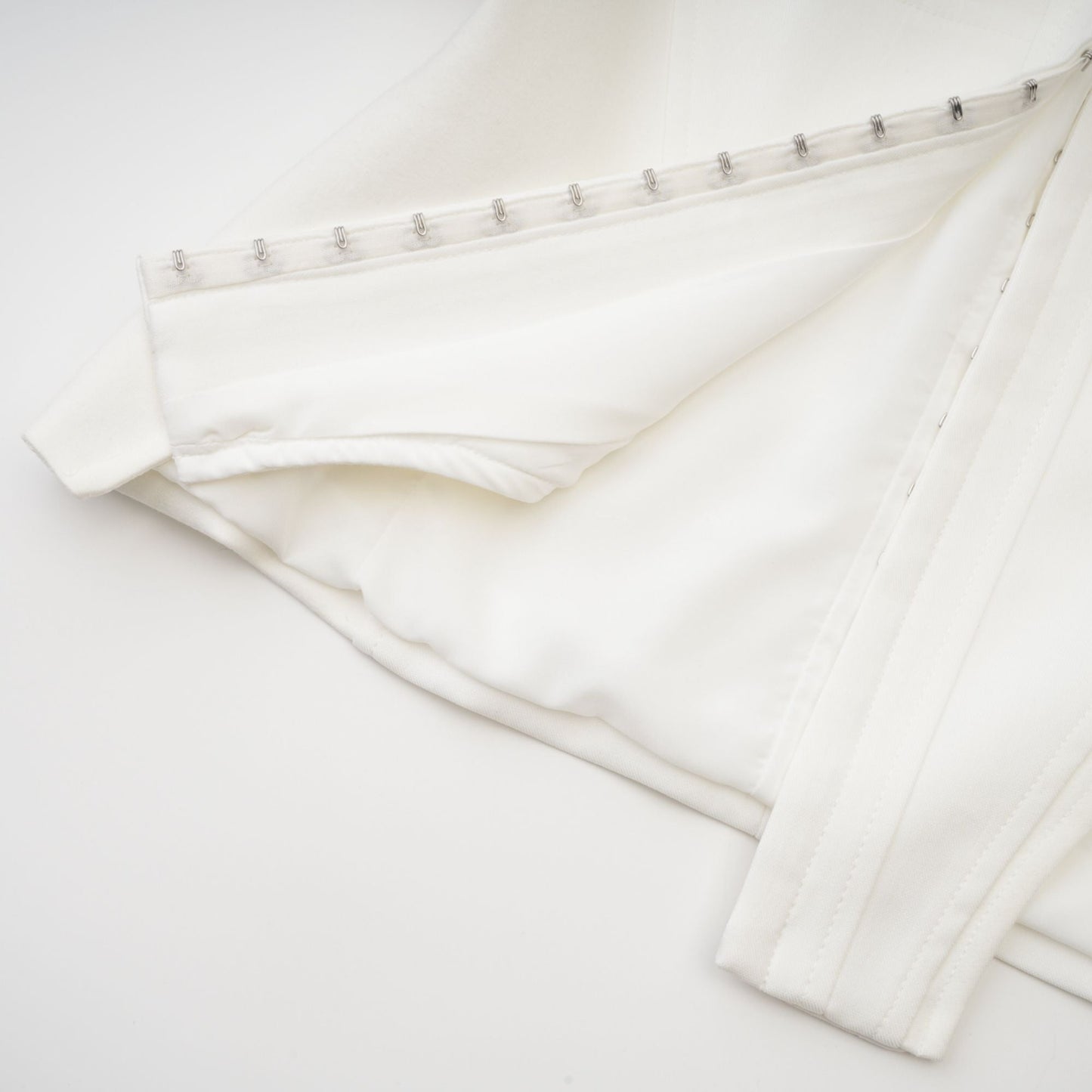 Yvette white long-sleeved corset top